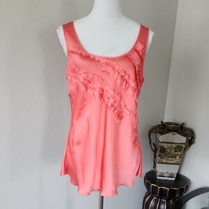 Martha B Coral Satin Sleeveless Top
